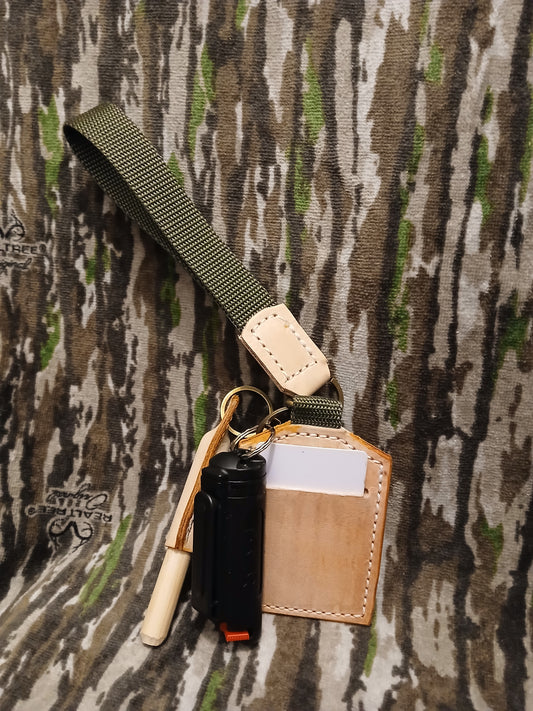 Hunter green safety keychain